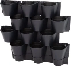 Intratuin Muur Bloempot Cascade Antraciet 67 X 17,7 X 57 Cm