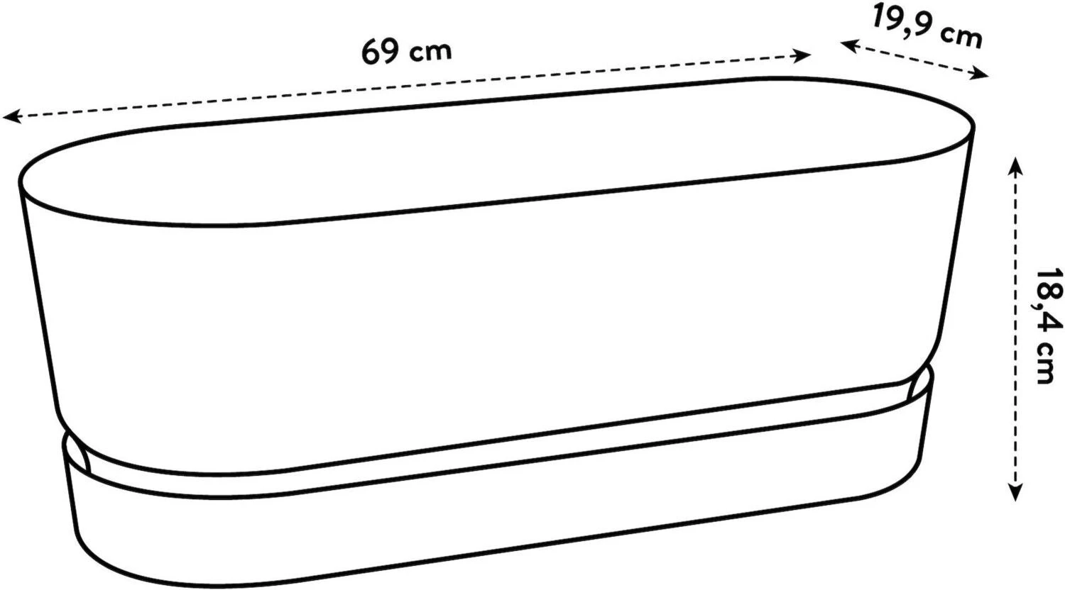 Elho Plantenbak Greenville Bruin 69 X 20 X 18 Cm 4 Elho Plantenbak Greenville Bruin 69 X 20 X 18 Cm - Afbeelding 4