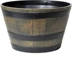 Mega Collections Plantenbak Barrel Bruin D 33 H 20,5 Cm