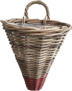 Van Der Leeden Muur Bloempot Marie Naturel / Rood 30 X 26 X 37 Cm