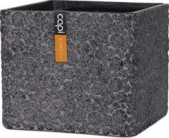 Capi Nature Bloembak Wood Vierkant 15 X 15 X 15 Cm Zwart