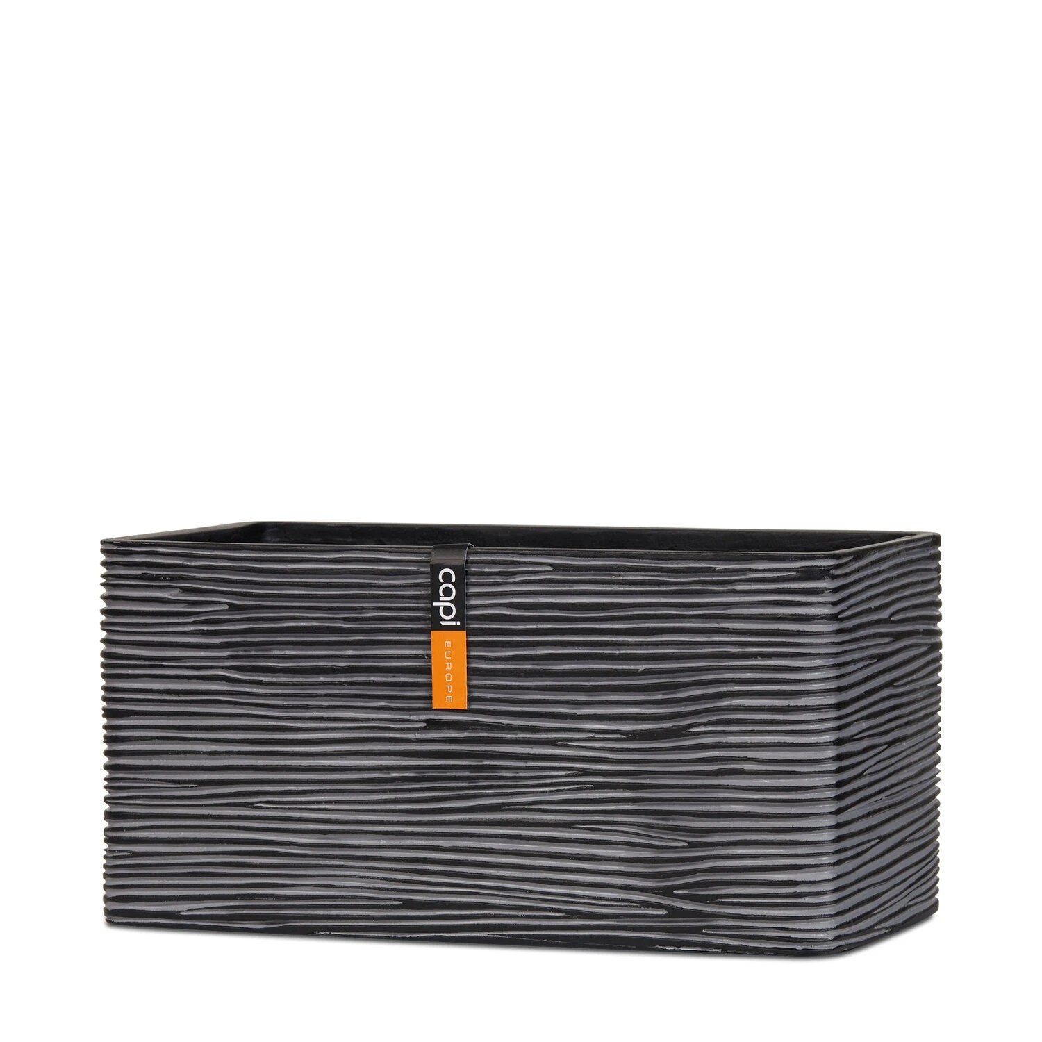 Capi Nature Bloembak Rib 26 X 14 X 13 Cm Zwart 1 Capi Nature Bloembak Rib 26 X 14 X 13 Cm Zwart