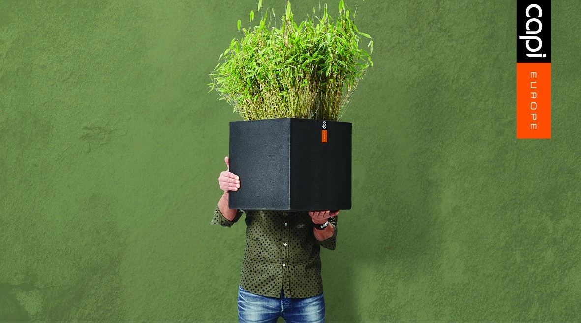 Capi Europe Plantenbak Lux Terrazzo Zwart 30 X 30 X 30 Cm 2 Capi Europe Plantenbak Lux Terrazzo Zwart 30 X 30 X 30 Cm - Afbeelding 2