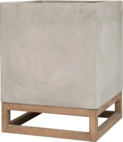 Intratuin Plantenbak Op Voet Bob Grijs 40 X 40 X 52 Cm