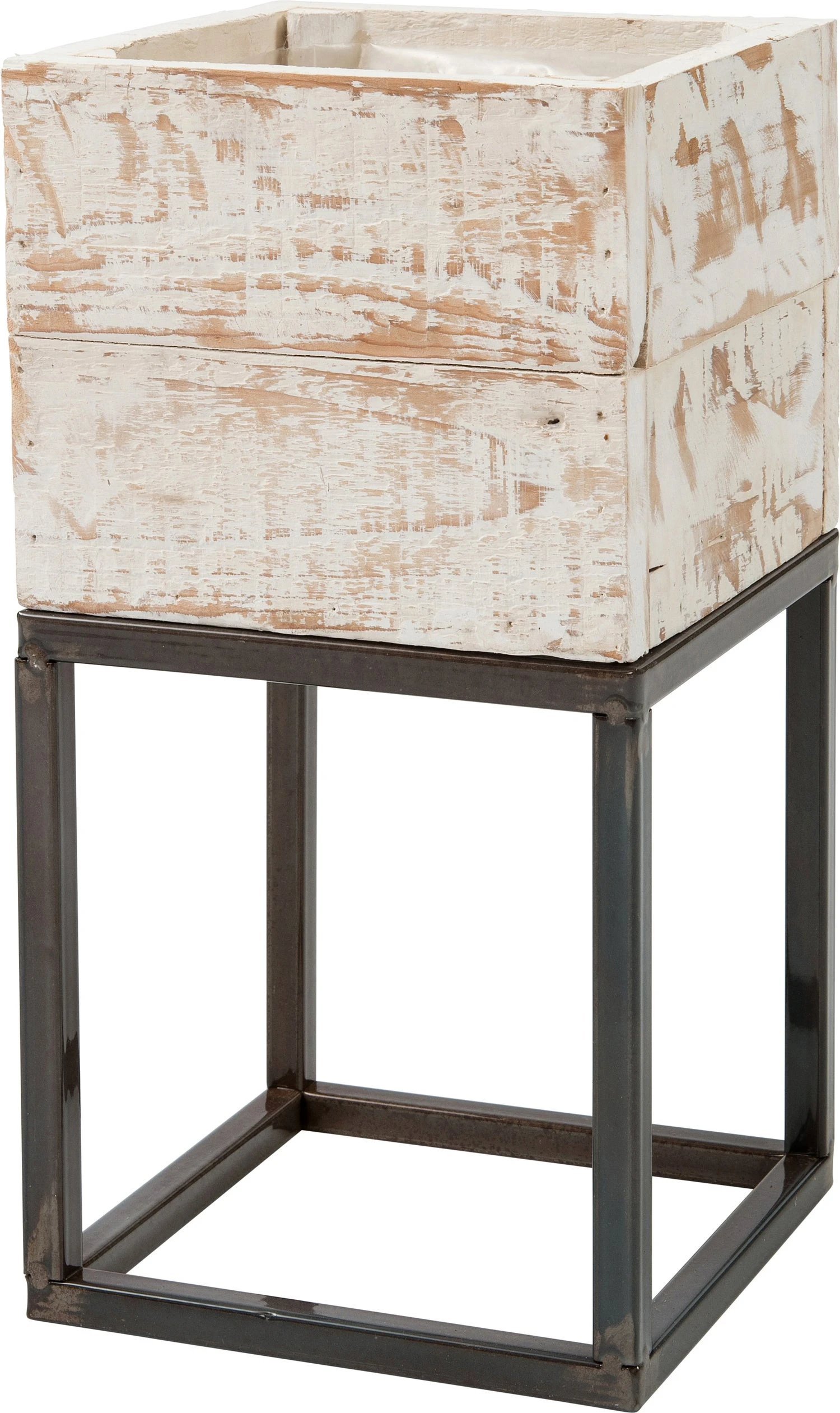 Intratuin Plantenbak Kyra Op Voet Wit / Naturel 18 X 18 X 34 Cm 1 Intratuin Plantenbak Kyra Op Voet Wit / Naturel 18 X 18 X 34 Cm