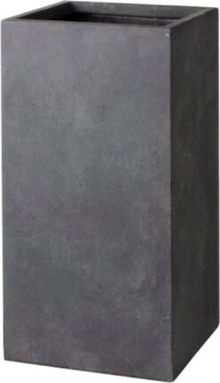 Intratuin Bloempot Kubus Hoog Antraciet 40 X 40 X 80 Cm