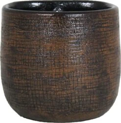 Bela Arte Muur Bloempot Mira Donkerbruin D 18 H 16 Cm