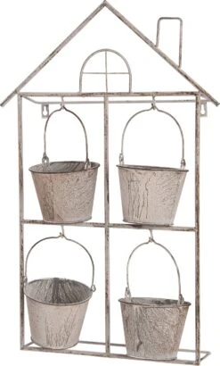 Intratuin Muur Bloempotten Rek Chaikel Grijs 42 X 8 X 62 Cm