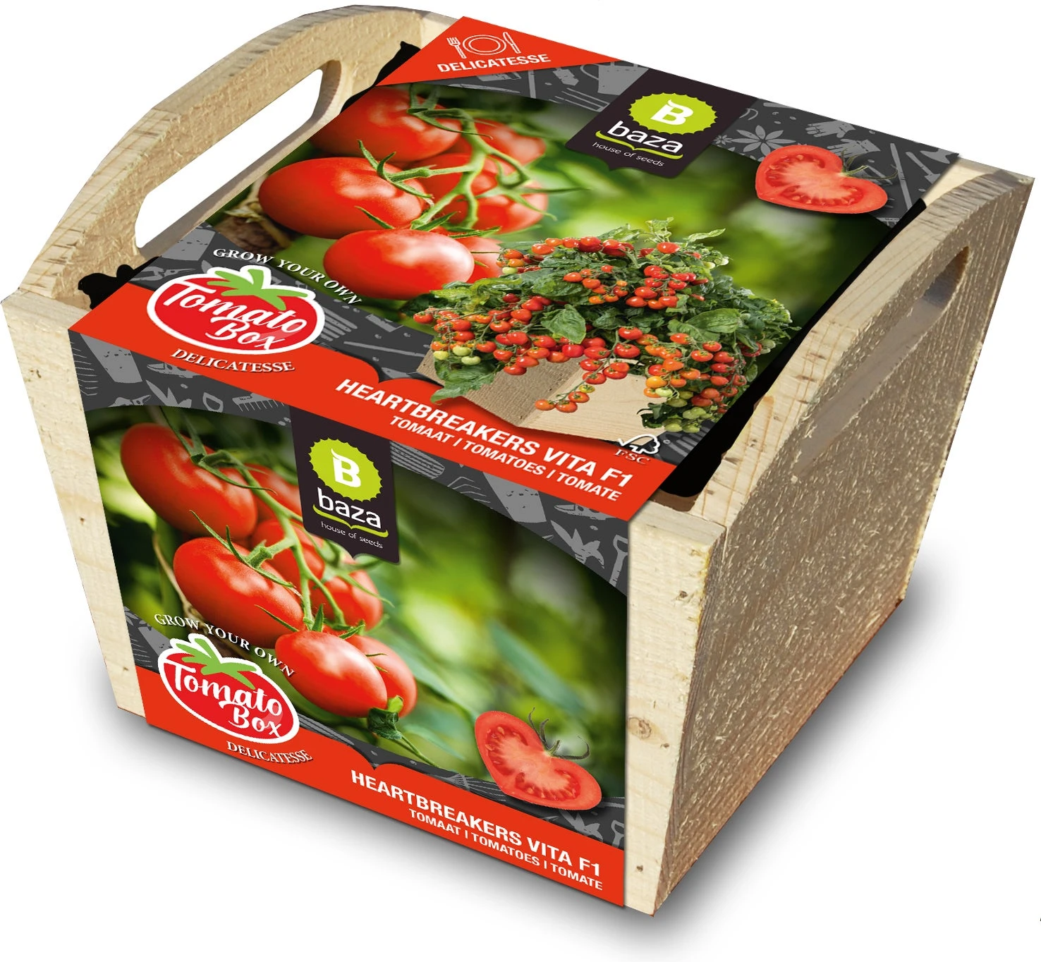 Baza Tomato Box Tomaat (Solanum Lycopersicum 'Heartbreakers Vita F1') 1 Baza Tomato Box Tomaat (Solanum Lycopersicum 'Heartbreakers Vita F1')